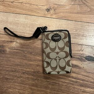Coach Brown Wristlet Phone Case